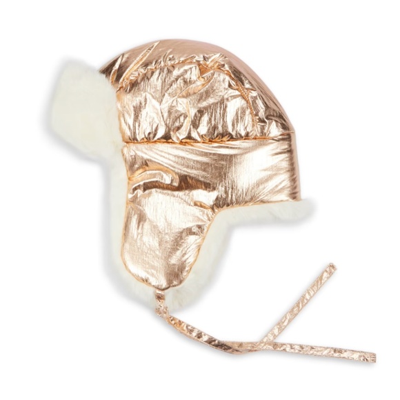 Marcus Adler Metallic Faux Fur Trapper Hat